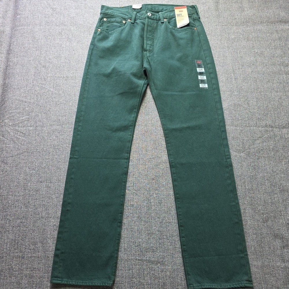Levis 501 Original Fit Jeans Green 31x32 Straight Leg Button Fly Mens NWT - Picture 9 of 13